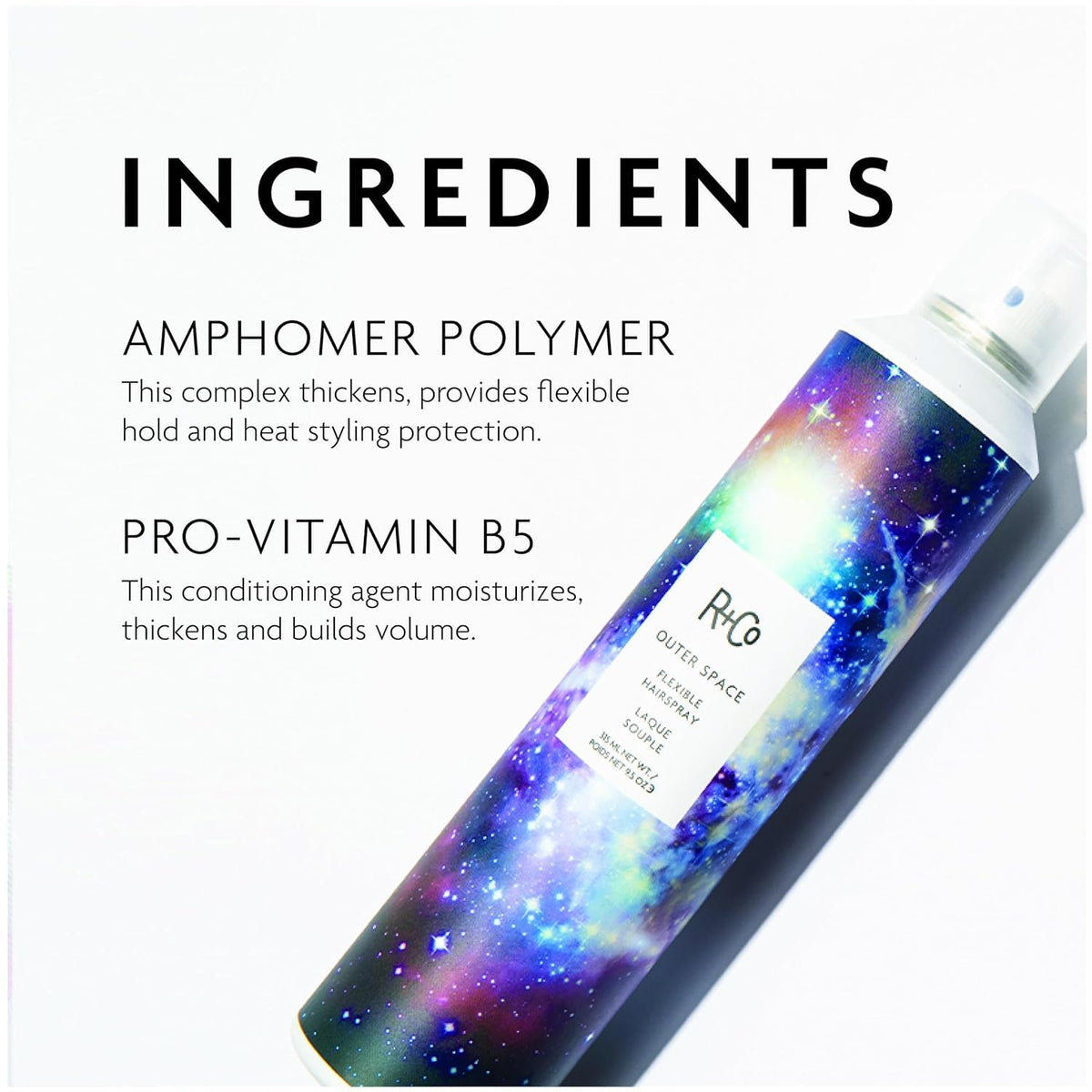 R+Co Outer Space Hairspray on vanity