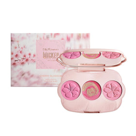 r.e.m. beauty Cherry Blossom Blush Palette front view with three shades