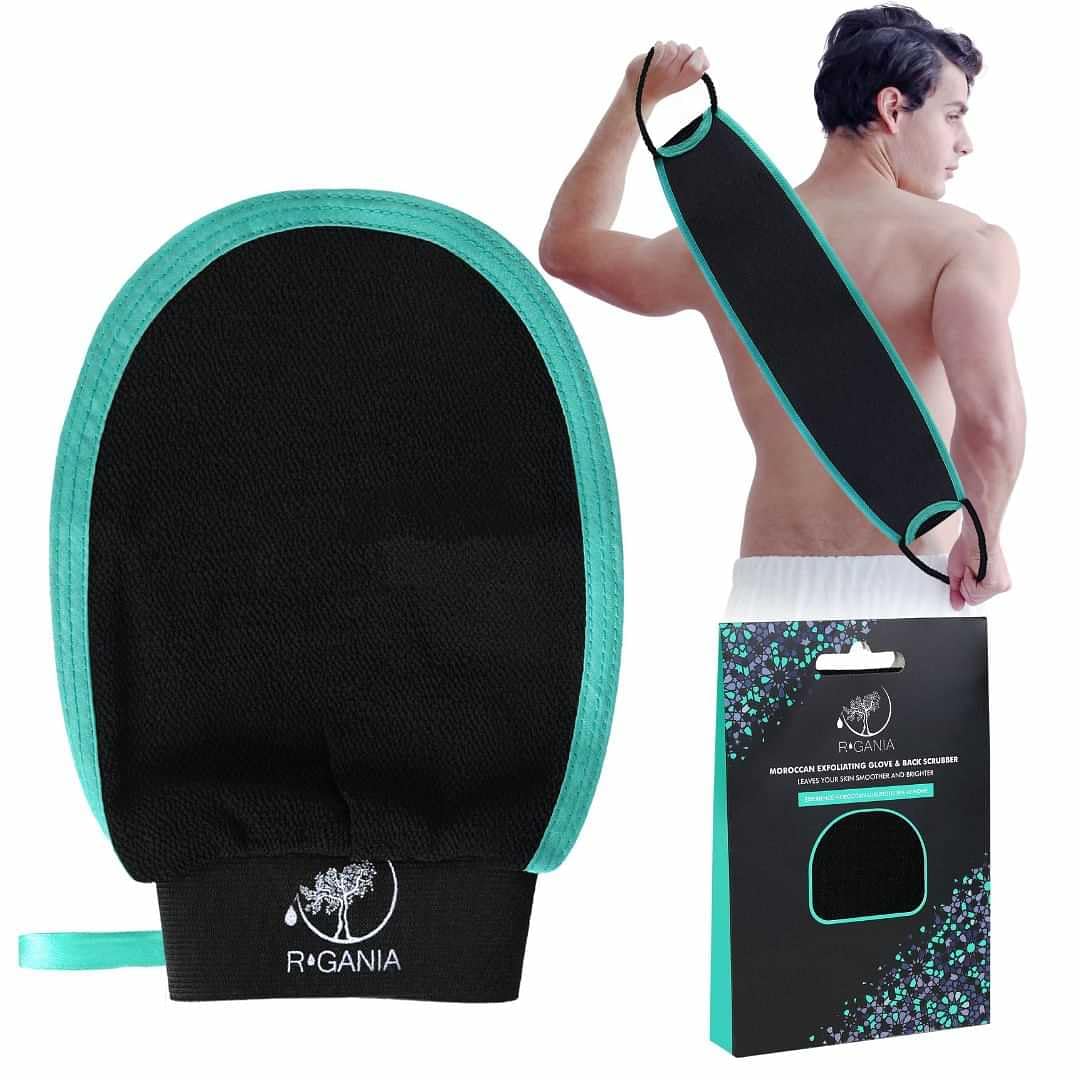 R'GANIA Deep Exfoliating Glove front view with soft texture