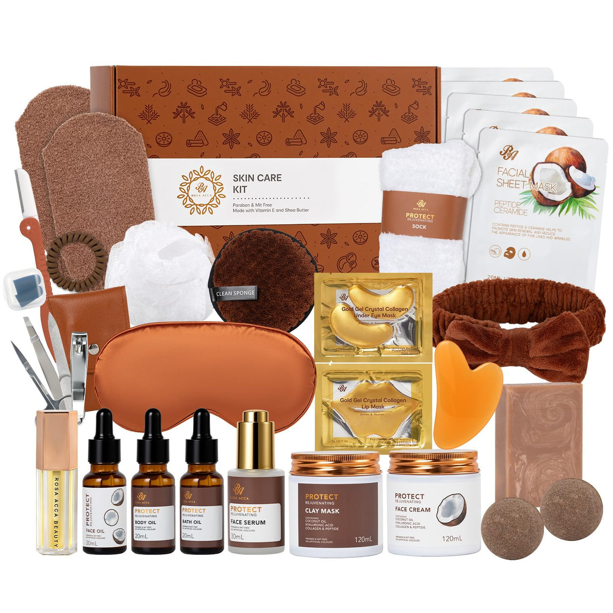 RA ROSA ACCA Coconut 32 Pcs Facial Skin Care Kit front view