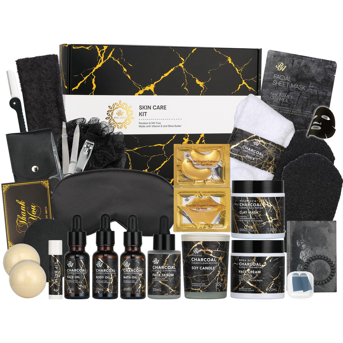 RA ROSA ACCA Spa Gift Basket Set 30pcs front view