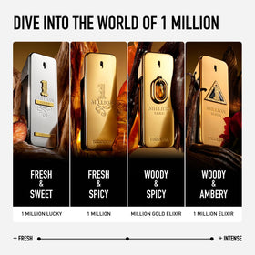 Rabanne 1 Million Elixir Parfum Intense bottle on a wooden surface