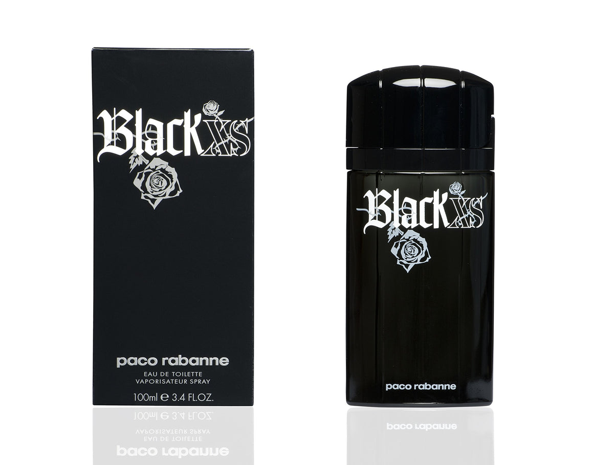 Rabanne Black XS Eau de Toilette Spray 3.4 oz bottle packaging