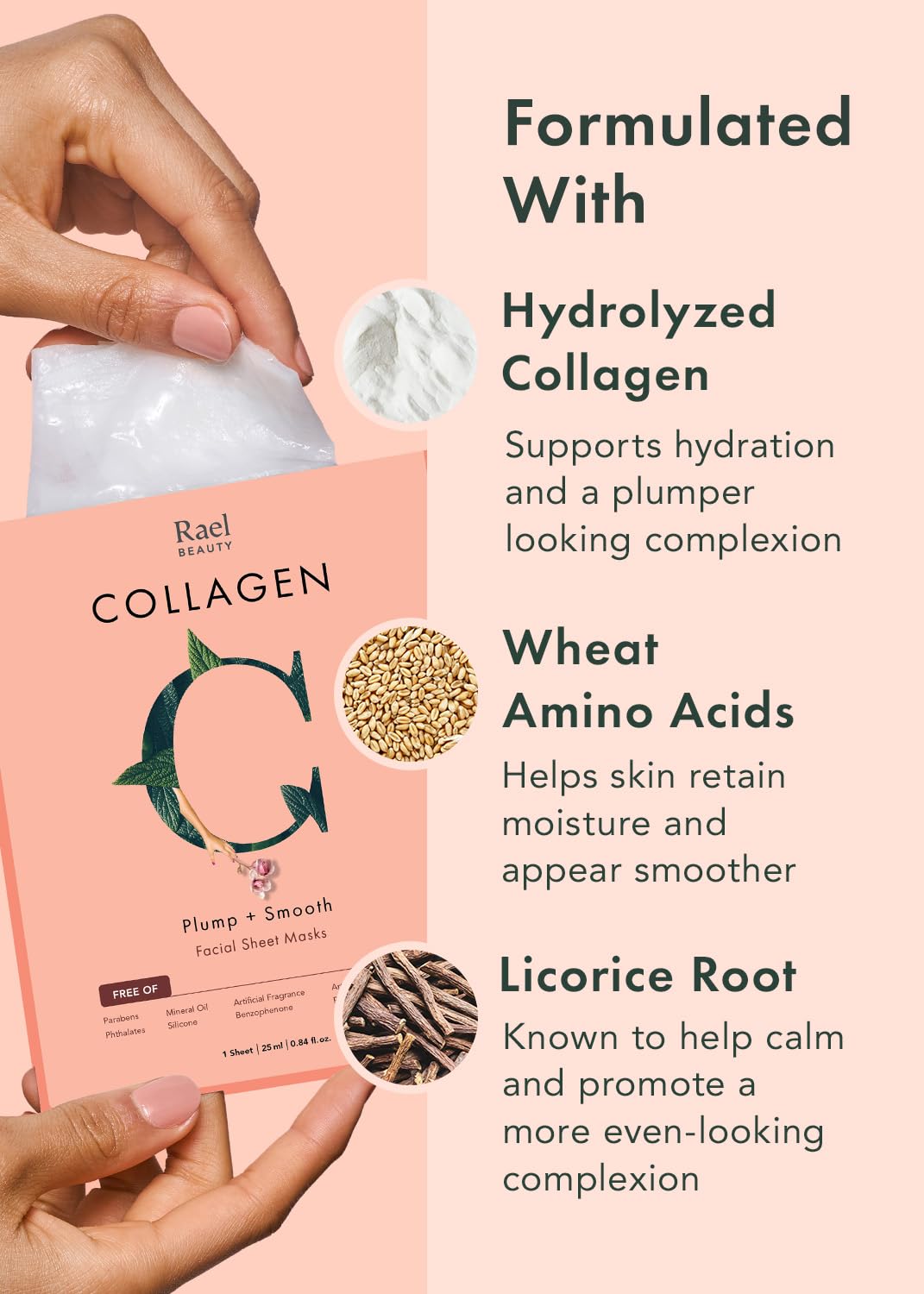 Rael Bamboo Face Sheet Masks Collagen variant close-up