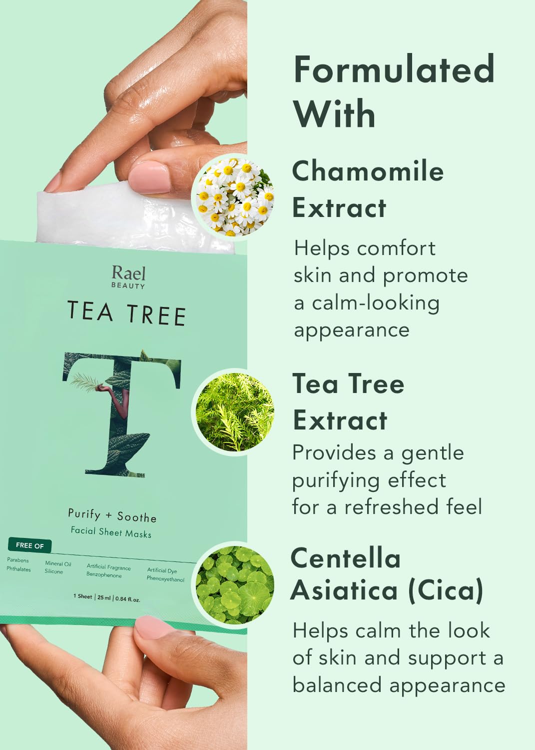 Rael Bamboo Face Sheet Masks packaging side view