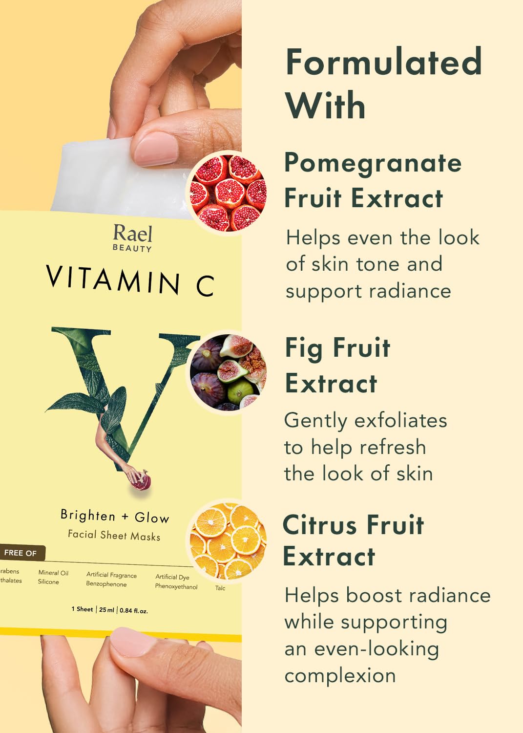 Rael Bamboo Face Sheet Masks Vitamin C variant close-up