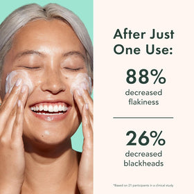 Rael Miracle Clear Facial Cleanser with a foamy lather on hands