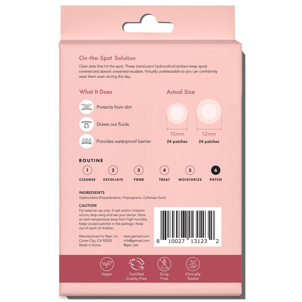 Rael Miracle Invisible Spot Cover Patches showing different sizes