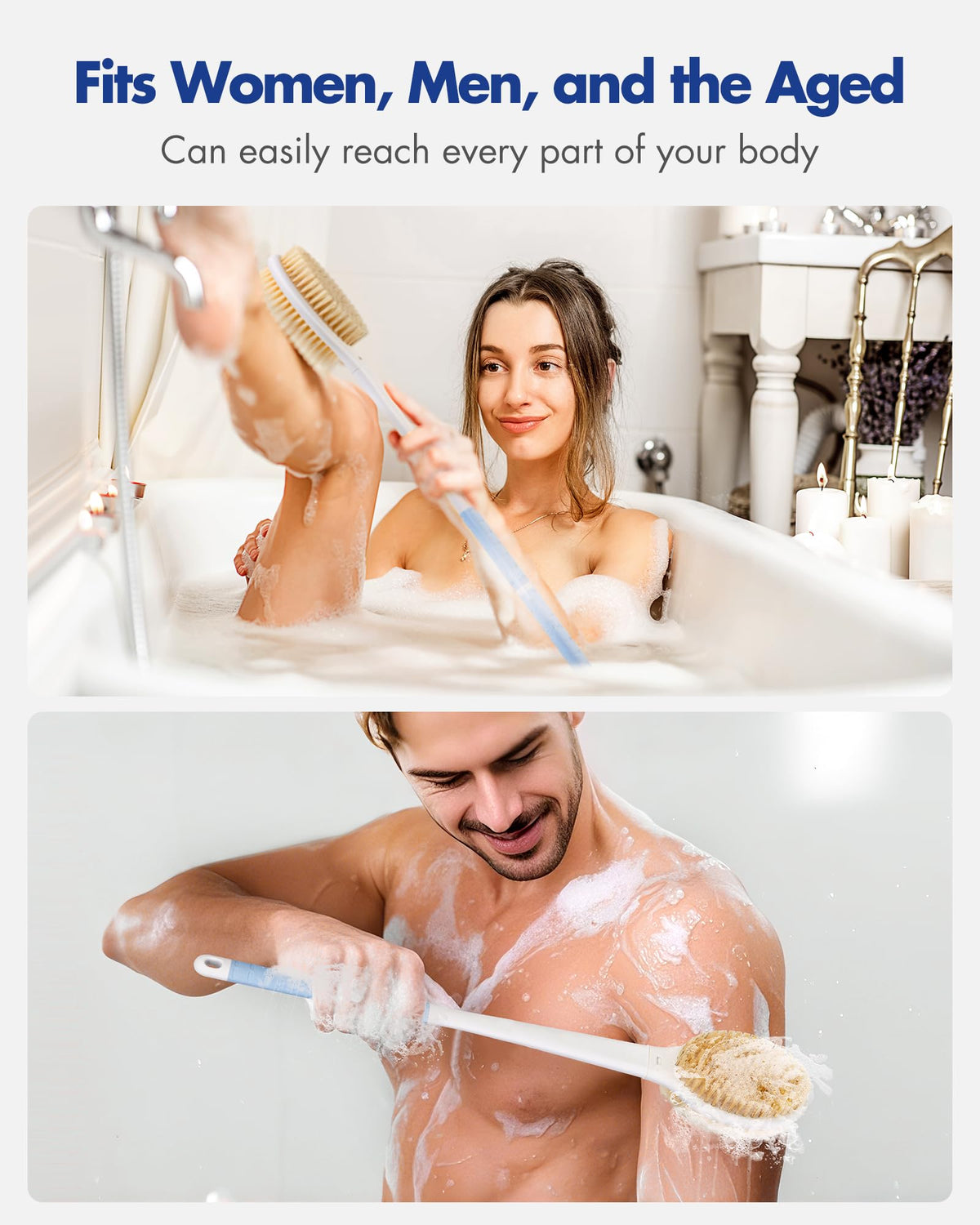 Rafow Back Scrubber Body Shower Brush in multiple vibrant colours