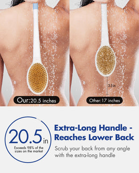 Rafow Back Scrubber Body Shower Brush showing stiff bristles
