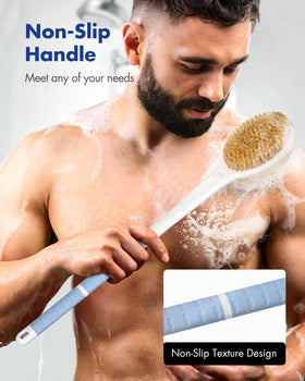 Rafow Back Scrubber Body Shower Brush with hanging rope for storage