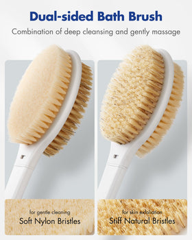 Rafow Back Scrubber Body Shower Brush with soft nylon bristles