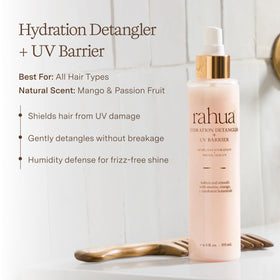 Rahua Hydration Detangler mist application on hair