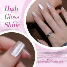 Rainbow effect of Born Pretty Moonlight White gel polish