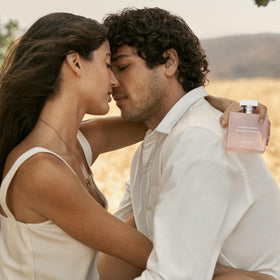 RALPH LAUREN FRAGRANCES Beyond Romance Eau de Parfum bottle with floral background
