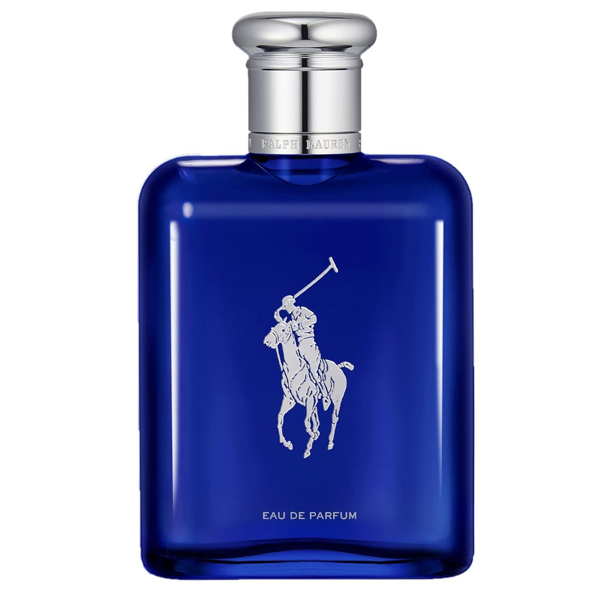 RALPH LAUREN FRAGRANCES Polo Blue Eau de Parfum cobalt blue bottle front view