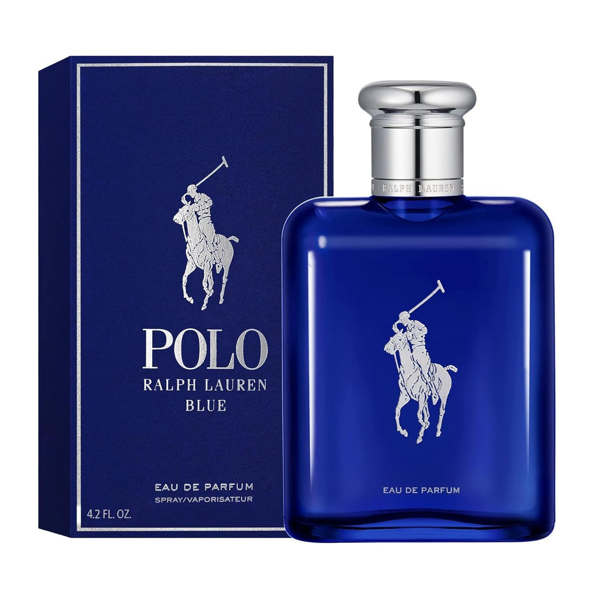 RALPH LAUREN FRAGRANCES Polo Blue Eau de Parfum on a wooden table