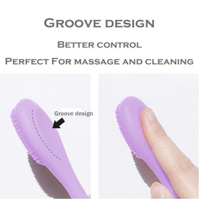 RamPula silicone brush demonstrating its soft bristles