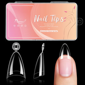 Ranrose 240PCS Almond Nail Tips front view in storage box