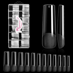 Ranrose 240PCS Long Straight Half Matte Nail Tips front view