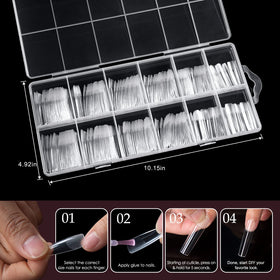 Ranrose 240PCS Long Straight Nail Tips in different sizes
