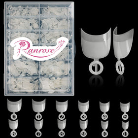 Ranrose 600pcs Short Nail Tips oval half cover in transparent box