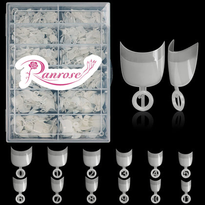 Ranrose 600pcs Short Nail Tips oval half cover in transparent box