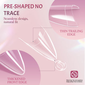 Ranrose almond nail tips with nail file and glue