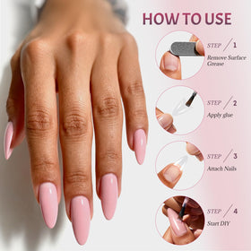 Ranrose almond nail tips with packaging details