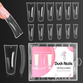 Ranrose Duck Nail Tips 120pcs clear duck feet style front view