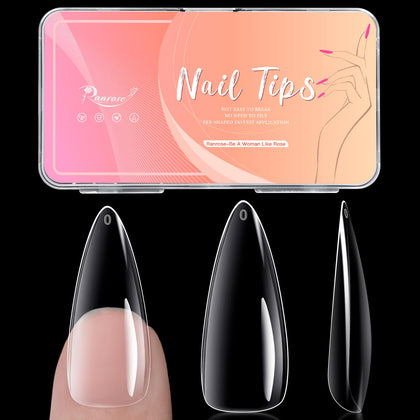 Ranrose Long Almond Nail Tips 240pcs front view
