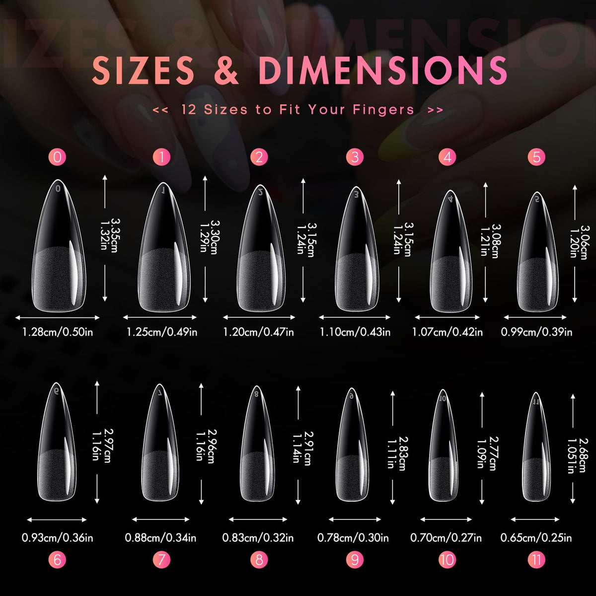 ranrose Long Almond Nail Tips showing flexibility
