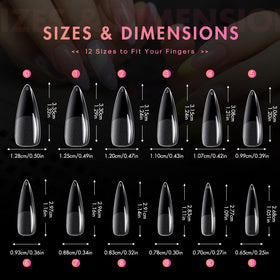 ranrose Long Almond Nail Tips showing flexibility
