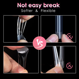 Ranrose Long Straight Nail Tips with glue and lamp for application
