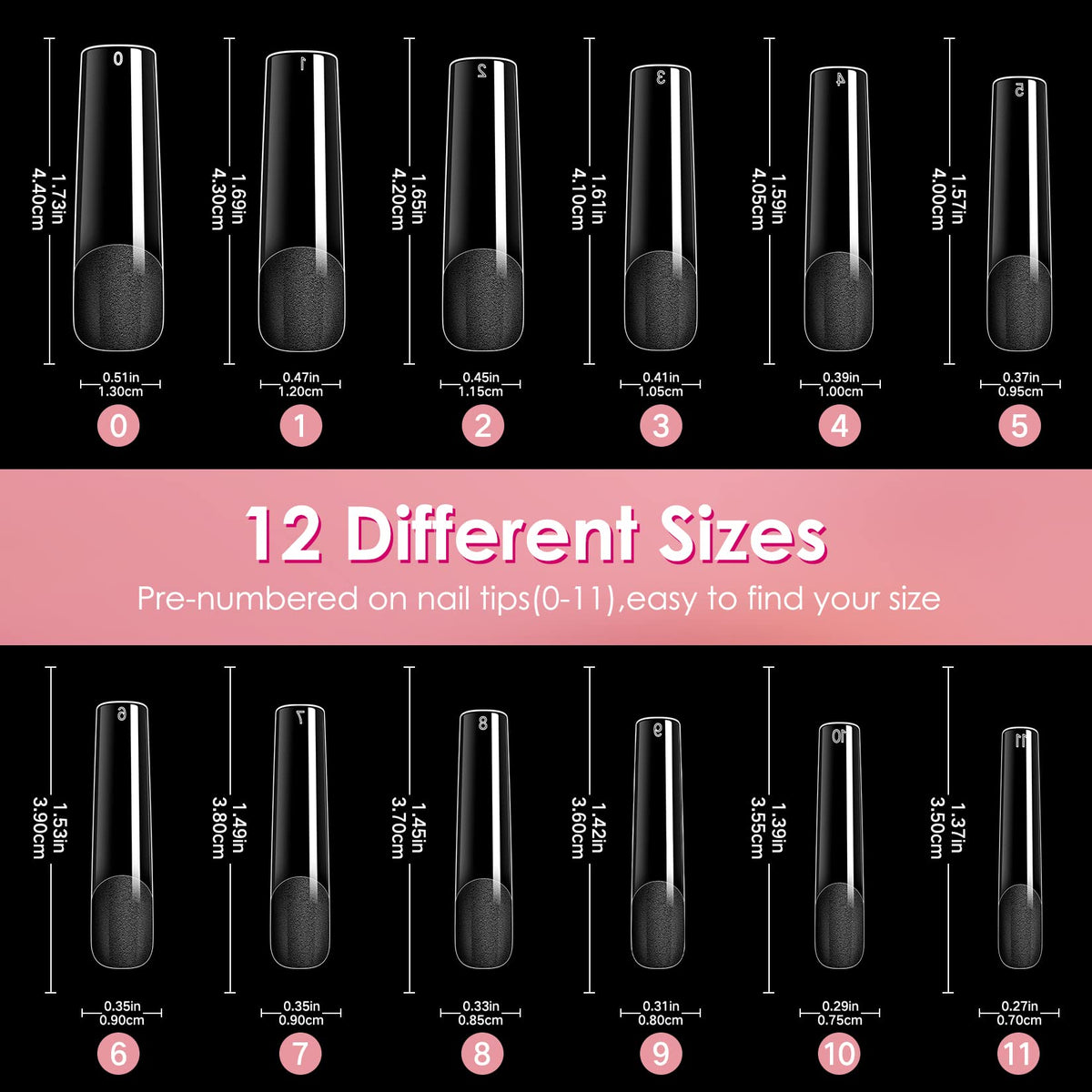 Ranrose nail tips applied on nails for elegant look