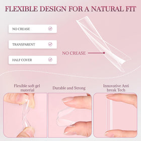 Ranrose nail tips displayed with nail polish and tools