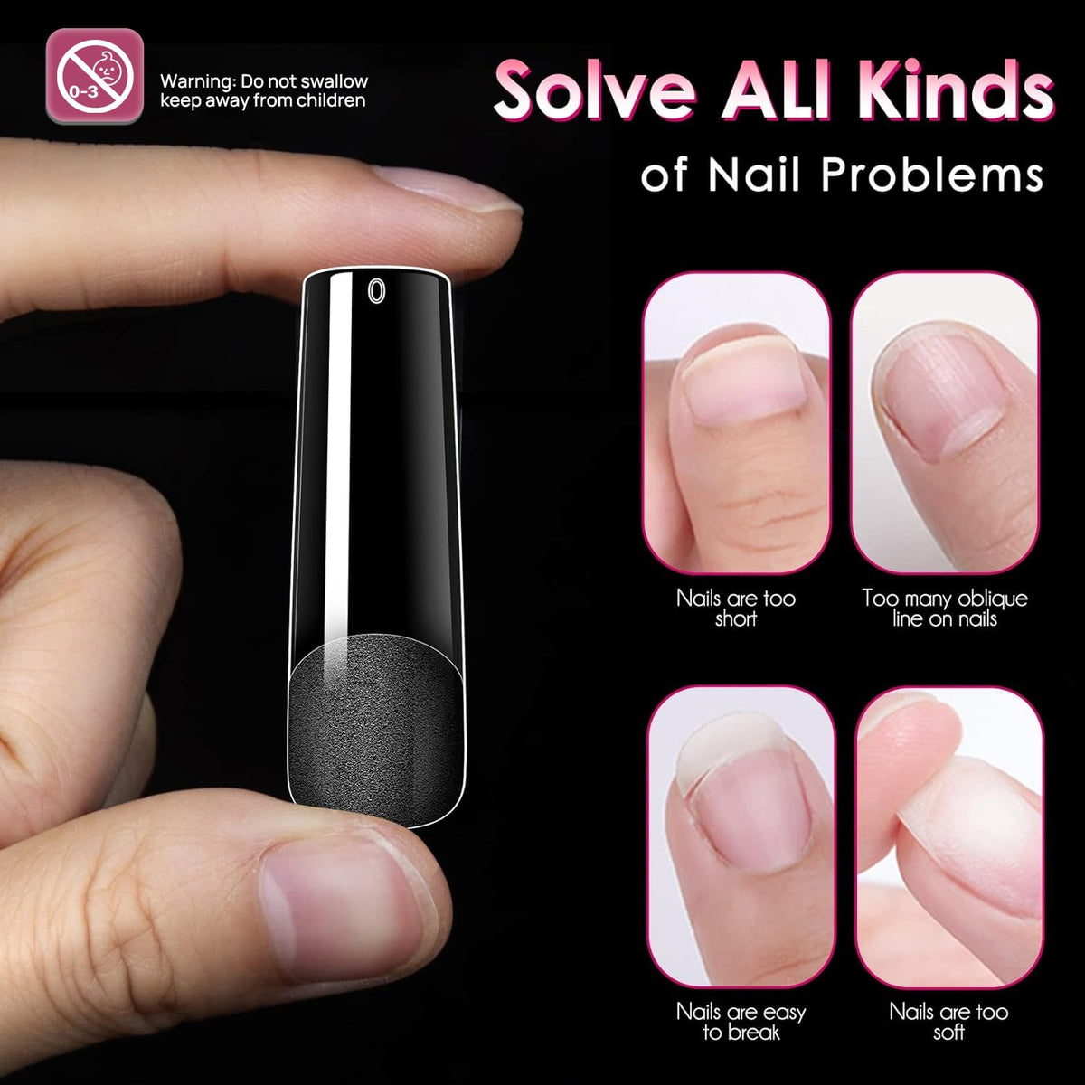 Ranrose nail tips in a professional nail salon setting
