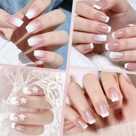 ranrose Short French Style False Nails close-up of smooth surface