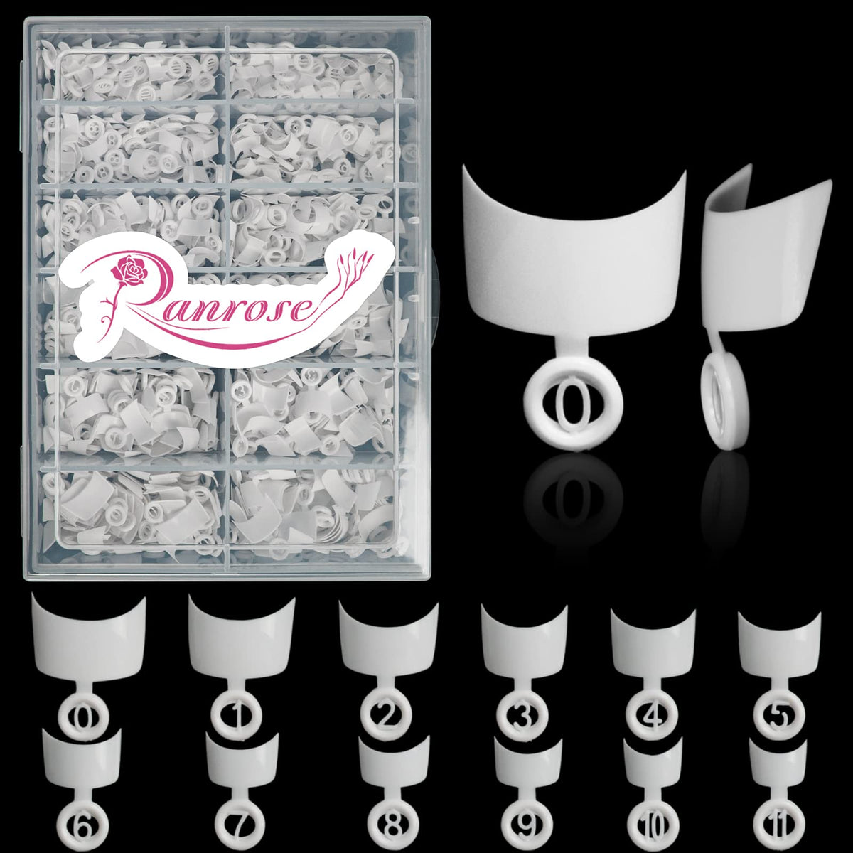 ranrose Short French Style False Nails front view in box