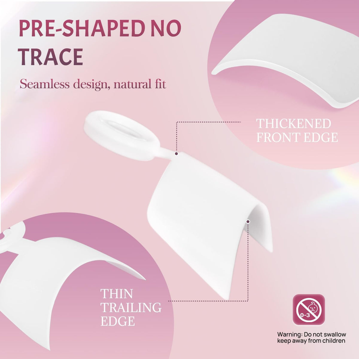 ranrose Short French Style False Nails on a hand