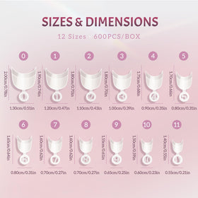 Ranrose short nail tips displayed with a nail polish bottle