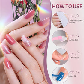 Ranrose short nail tips in a creative nail art setup