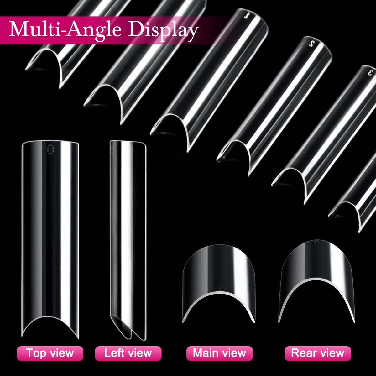 ranrose XXL Extra Long Nail Tips showing multiple styles