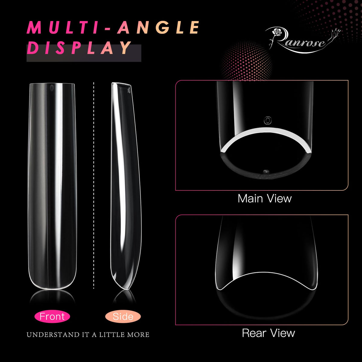 ranrose XXXL Square Nail Tips close-up of ABS plastic material