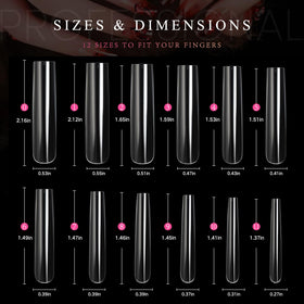 ranrose XXXL Square Nail Tips displayed with nail art decorations