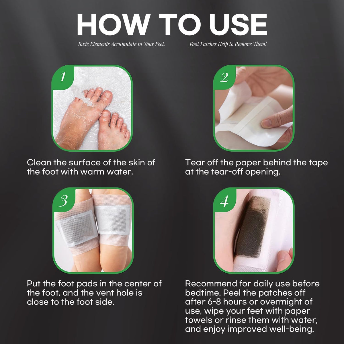 Rantherm Deep Cleansing Foot Pads in use during sleep