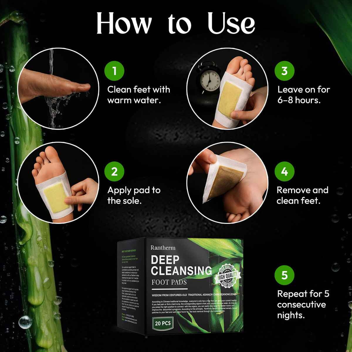 Rantherm Foot Pads showing natural ingredients