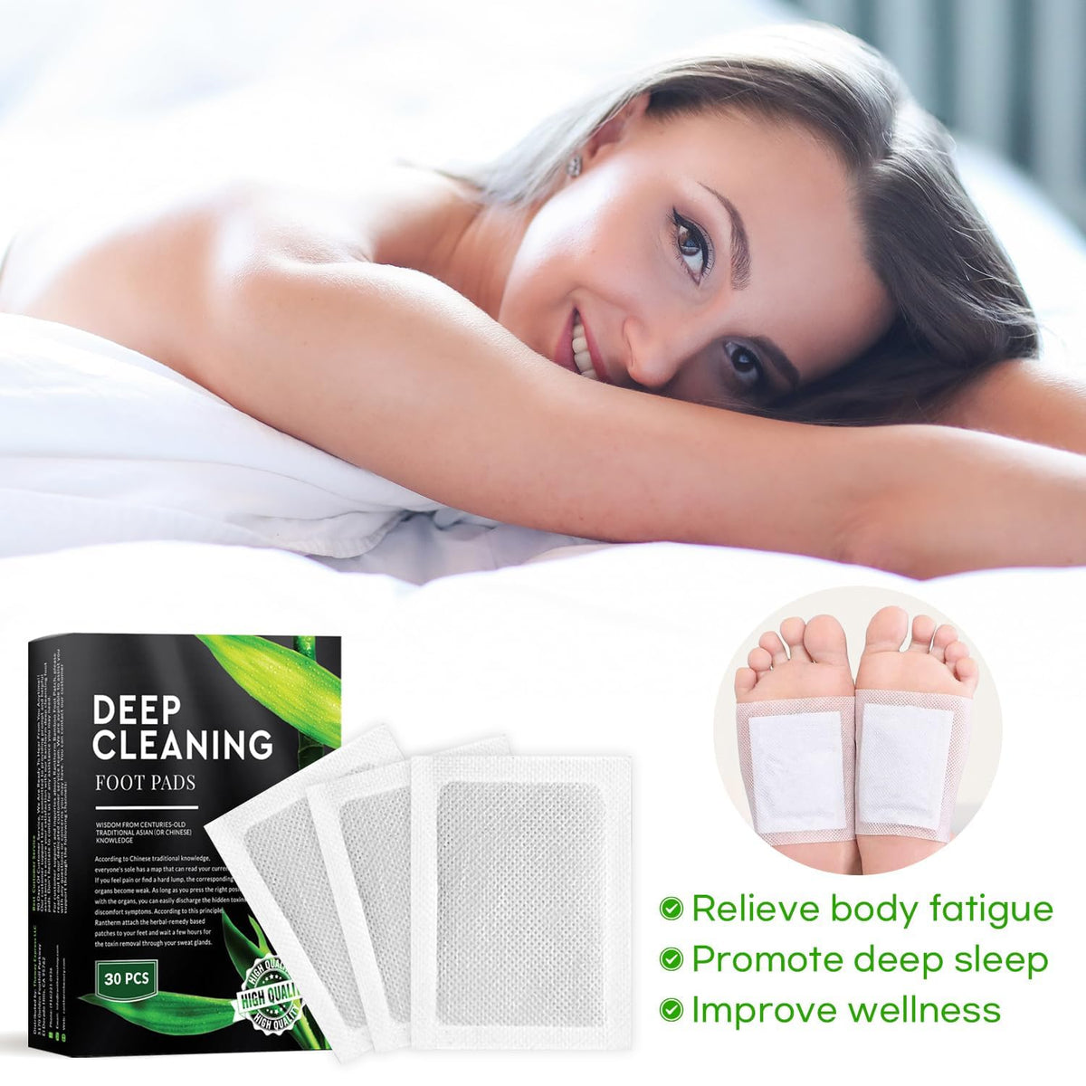 Rantherm foot pads with bamboo vinegar and ginger ingredients