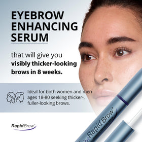 RapidBrow Eyebrow Serum packaging with brush applicator