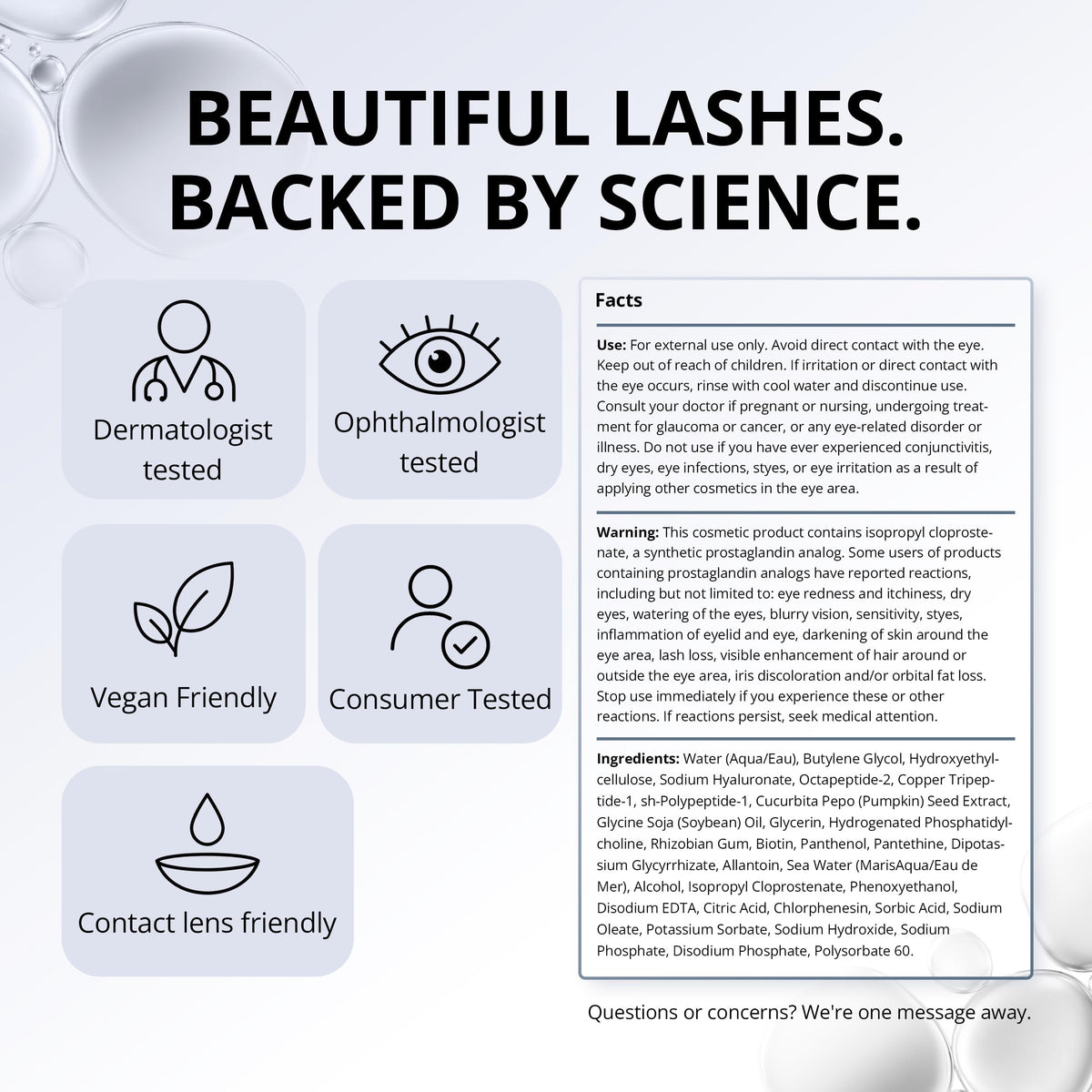 RapidLash Eyelash Serum 3mL with beauty tools